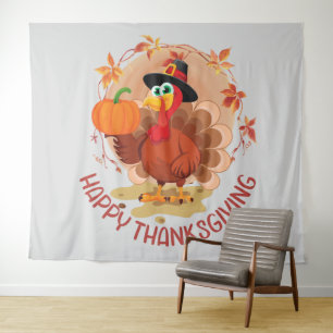 Happy Thanksgiving Typography Tapestry