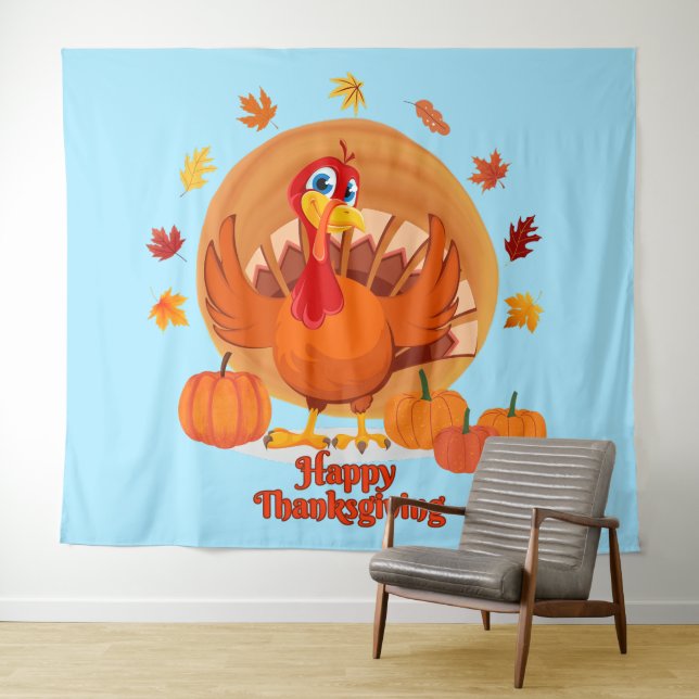 Happy Thanksgiving Typography Tapestry (In Situ (Horizontal))