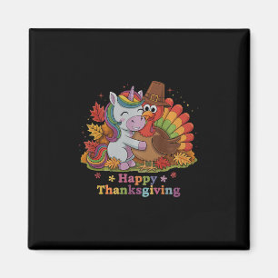 Happy Thanksgiving Unicorn Turkey Celebration Desi Magnet