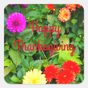 Happy Thanksgiving Various Dahlias #1-1 Stickers