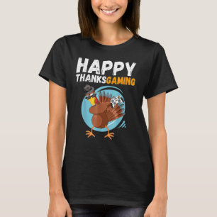 Happy Thanksgiving Video Game Dabbing Turkey Boys  T-Shirt