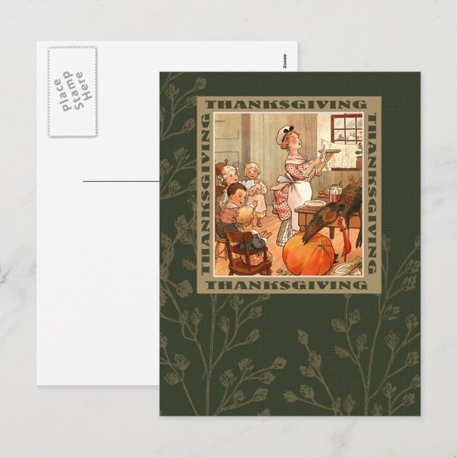 Happy Thanksgiving. Vintage Art Postcards (Front/Back)