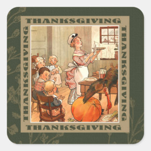 Happy Thanksgiving. Vintage Design Stickers
