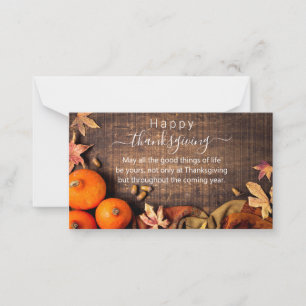 happy thanksgiving,white calligraphy rustic wood card