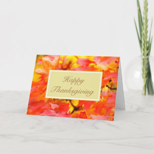 Happy Thanksgiving with fall leaves custom text Holiday Card