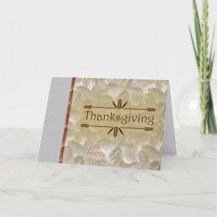 Happy Thanksgiving with flowers and leaves Holiday Card
