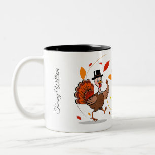 Happy Thanksgiving With Gratitude Quotes Two-Tone Coffee Mug
