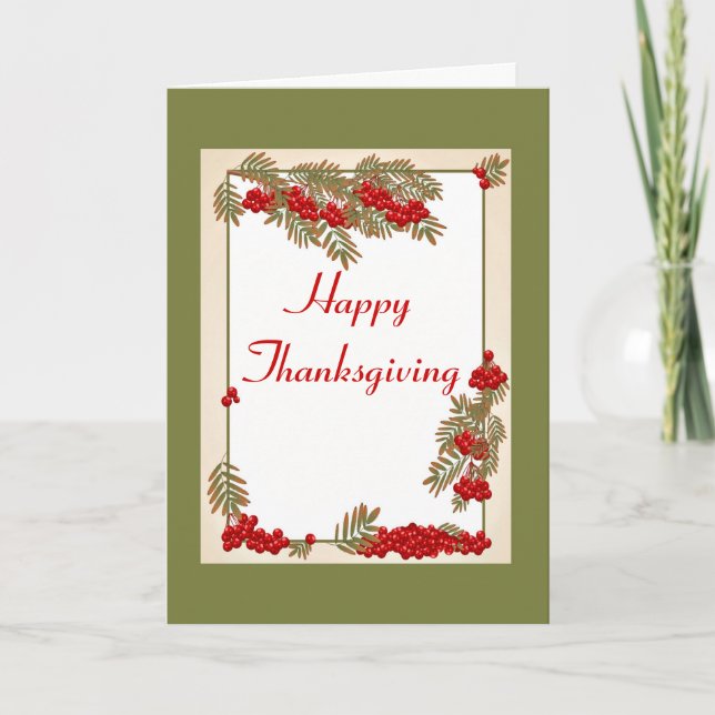 Happy Thanksgiving with rowan custom text Holiday Card (Front)