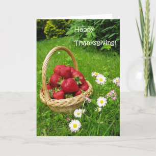 Happy Thanksgiving with Strawberries Card