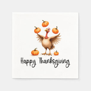 Happy Thanksgiving with turkey Napkin