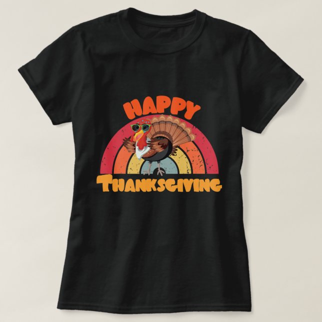 Happy Thanksgiving Womens Friendsgiving Rainbow 20 T-Shirt (Design Front)