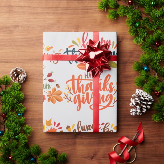 Happy Thanksgiving Wrapping Paper (Holiday Gift)