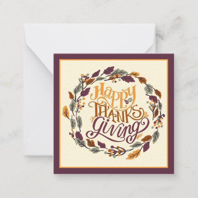 Happy Thanksgiving wreath Card (Front)
