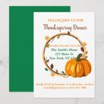 Happy Thanksgiving Wreath Invitation