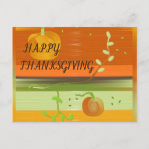 Happy Thanksgiving / You're Invited Pumpkins Feast Holiday Postcard