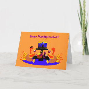 Happy Thanksgivukkah Funny Turkey Greeting Card