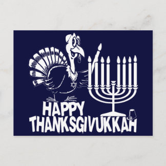 Happy Thanksgivukkah Monochrome Postcards