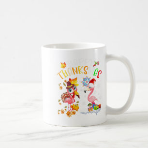Happy Thanksmas Flamingo Couple Thanksgiving Chris Coffee Mug