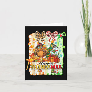 Happy Thanksmas Turkey Thanksgiving Ne Tree Christ Card