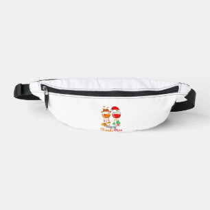 Happy Thanksmas Wine Thanksgiving Christmas Long S Bum Bags