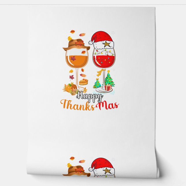 Happy Thanksmas Wine Thanksgiving Christmas Long S Wallpaper (Unrolling)
