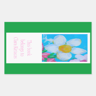 Happy Thoughts bookplate Rectangular Sticker