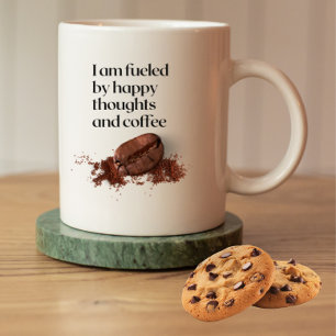 Happy Thoughts Coffee Bean Quote  Mug