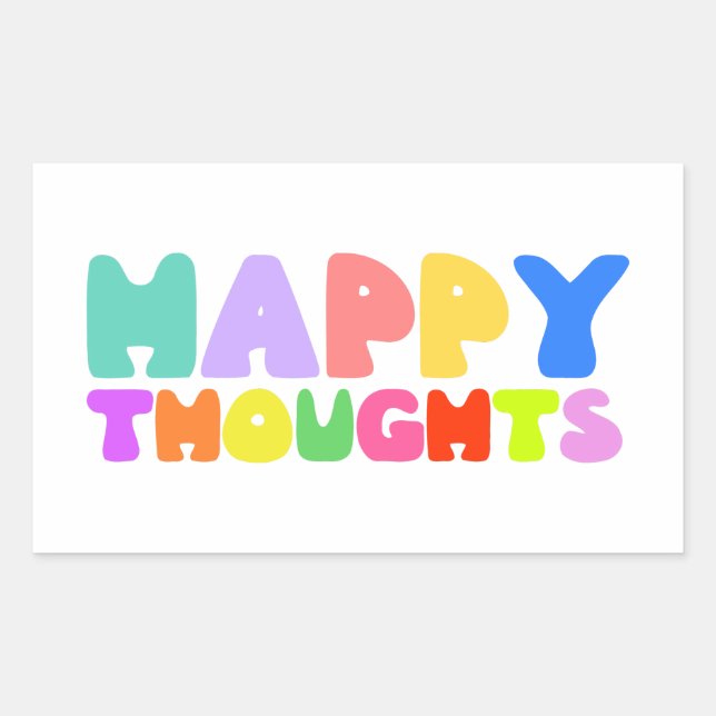 Happy Thoughts Rectangular Sticker (Front)