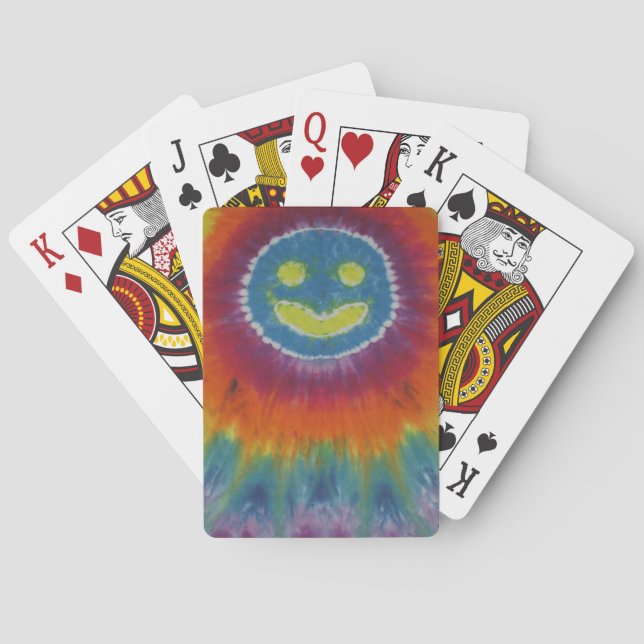 Happy Tie Dye Bicycle Playing Cards (Back)