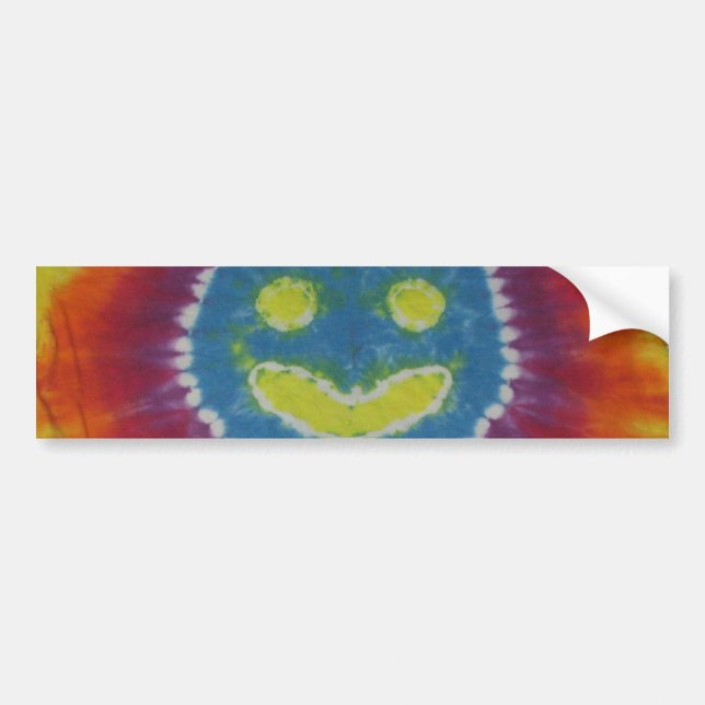 Happy Tie Dye Bumper Sticker (Front)