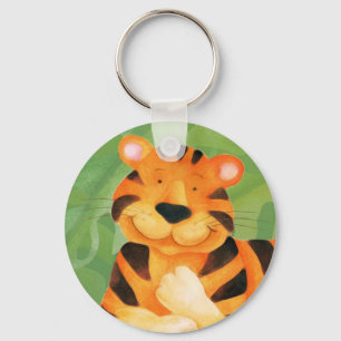 Happy tiger keychain/keyring key ring