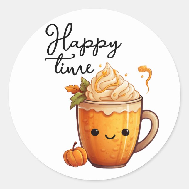 Happy Time Classic Round Sticker (Front)