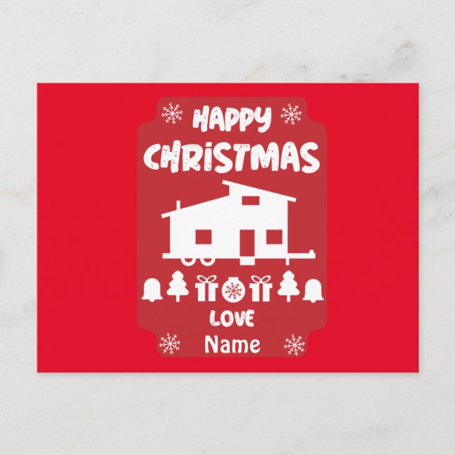 Happy Tiny House Christmas  Postcard (Front)