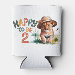 Happy To Be 2 Lion Cub Birthday Party Favor Can Cooler
