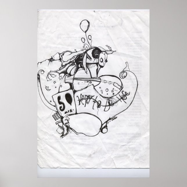 happy to be here poster (Front)