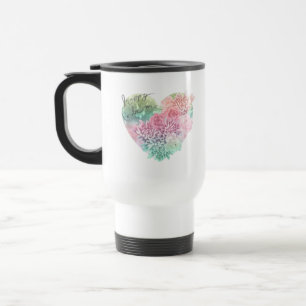Happy To Be Me Floral Heart Travel Mug