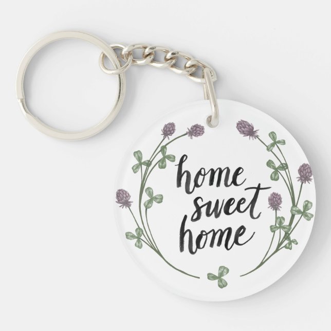 Happy to Bee Home Words I | Home Sweet Home Key Ring (Front)