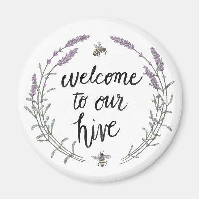 Happy to Bee Home Words II | Welcome to Our Hive Magnet (Front)