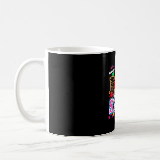 Happy to see face back to school first day of coffee mug (Left)