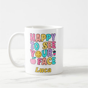 Happy To See Your Face Cute Retro Teacher Coffee Mug