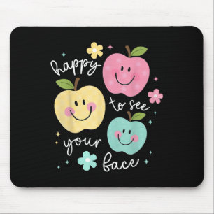 Happy To See Your Face Groovy Smile Face Teacher Mouse Mat