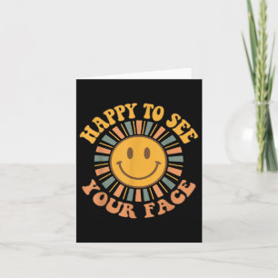 Happy To See Your Face Retro Happy Teacher Back To Card