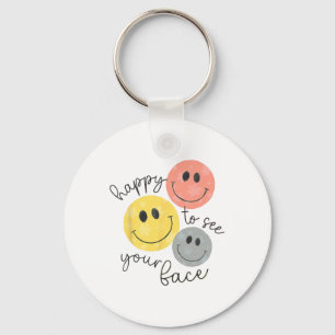 Happy To See Your Face Teacher Disco Ball Back To Key Ring