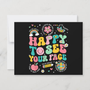 Happy To See Your Face Teacher Student Funny Back Holiday Card