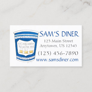 Happy to Serve You Greek Coffee Cup Diner Food Business Card