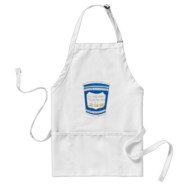 Happy To Serve You Greek NYC Blue Diner Coffee Cup Standard Apron (Front)