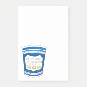 Happy to Serve You NYC Greek Coffee Cup Post Its Post-it Notes