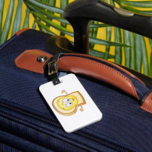 Happy Toast Kawaii Buttered Bread Slice Luggage Tag