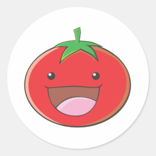 Happy Tomato Smiling Classic Round Sticker