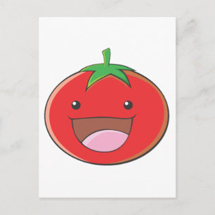 Happy Tomato Smiling Postcard